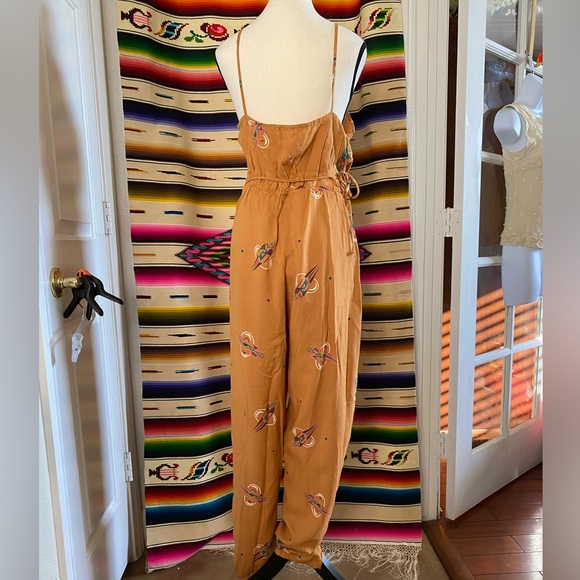 SOLD!! 60s 70s RARE DEAD STOCK SPACE PRINT VINTAGE JUMPSUIT - Picture 5 of 10